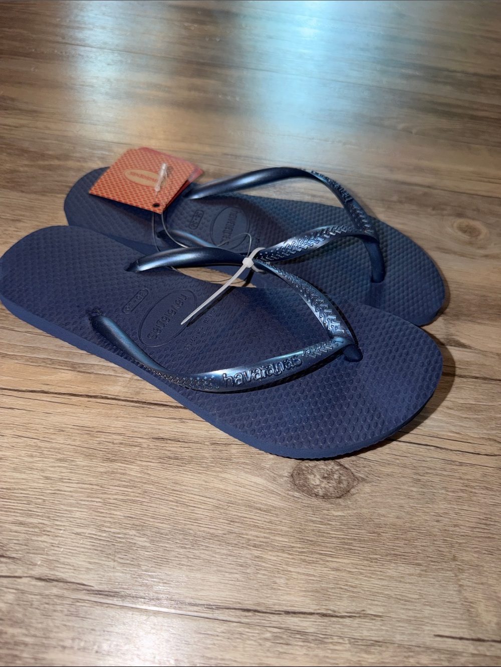 Havaianas Men’s Navy Blue Flip Flops with Thin Straps